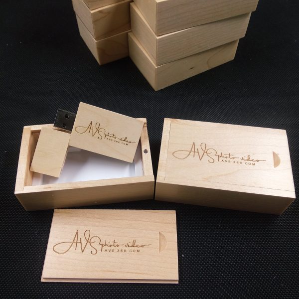 Wooden Maple USB with laser logo