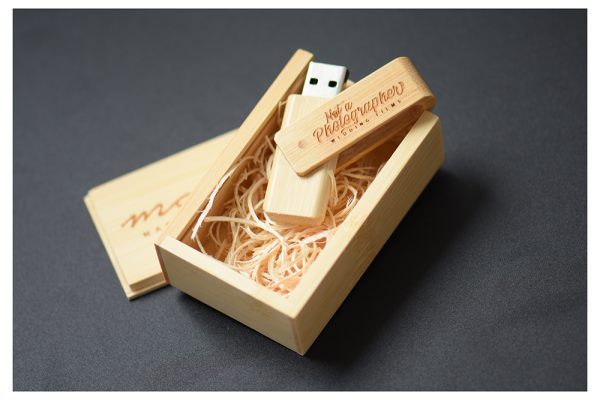 Swivel Wood USB with laser logo