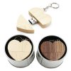 heart shape wood usb pendrive