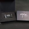 black leather usb box with printed logo