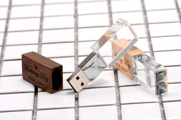 wooden crystal usb memory sticks
