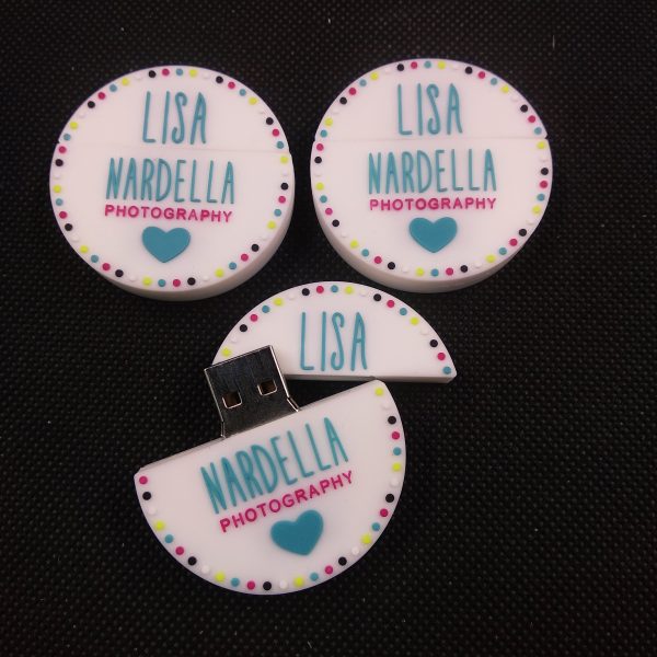 custom round shape usb drive