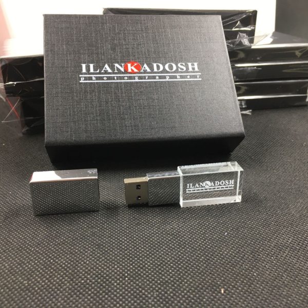 laser logo crystal usb with box packing