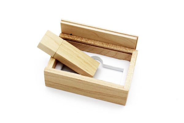 maple wood box with logo