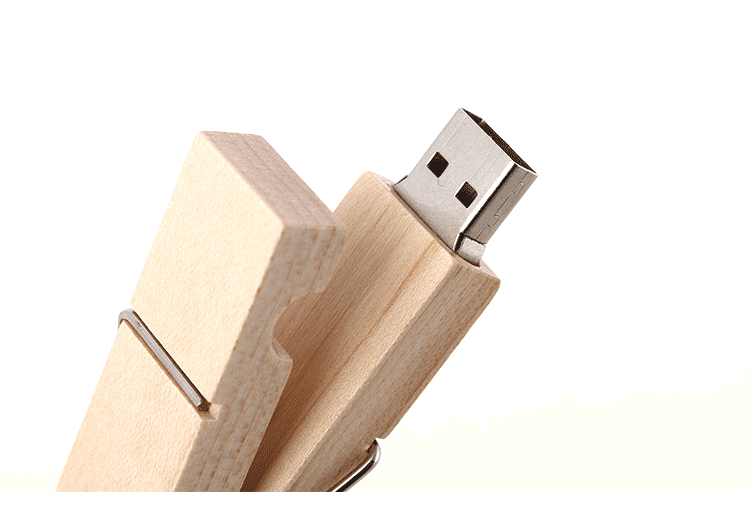 Clip Wood USB Flash Drive