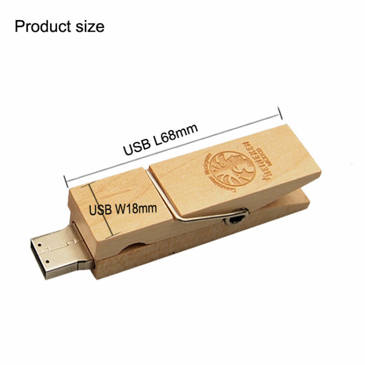 Clip Wood USB Flash Drive
