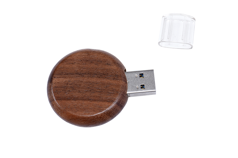 Round Wood USB Flash Drive
