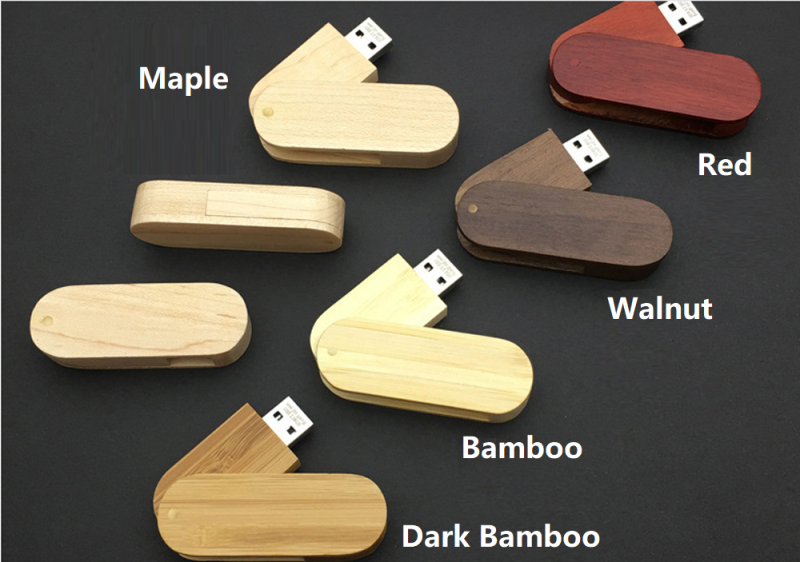 W-268-Swivel Wood USB Flash Drive