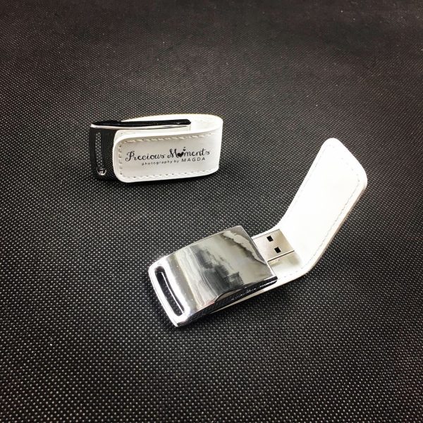 printed leather pen drive