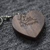 walnut wood usb with keychains