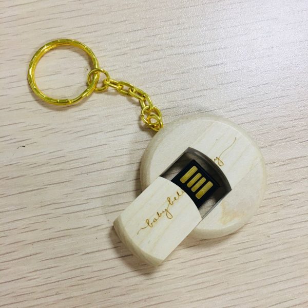 round shape wood usb pendrive