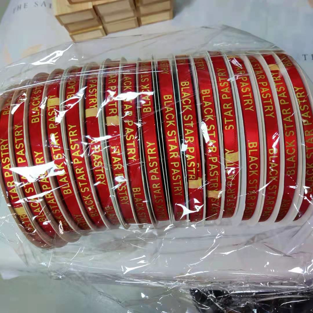 The Hot Red Satin Ribbons foil gold printing for Spring Festival