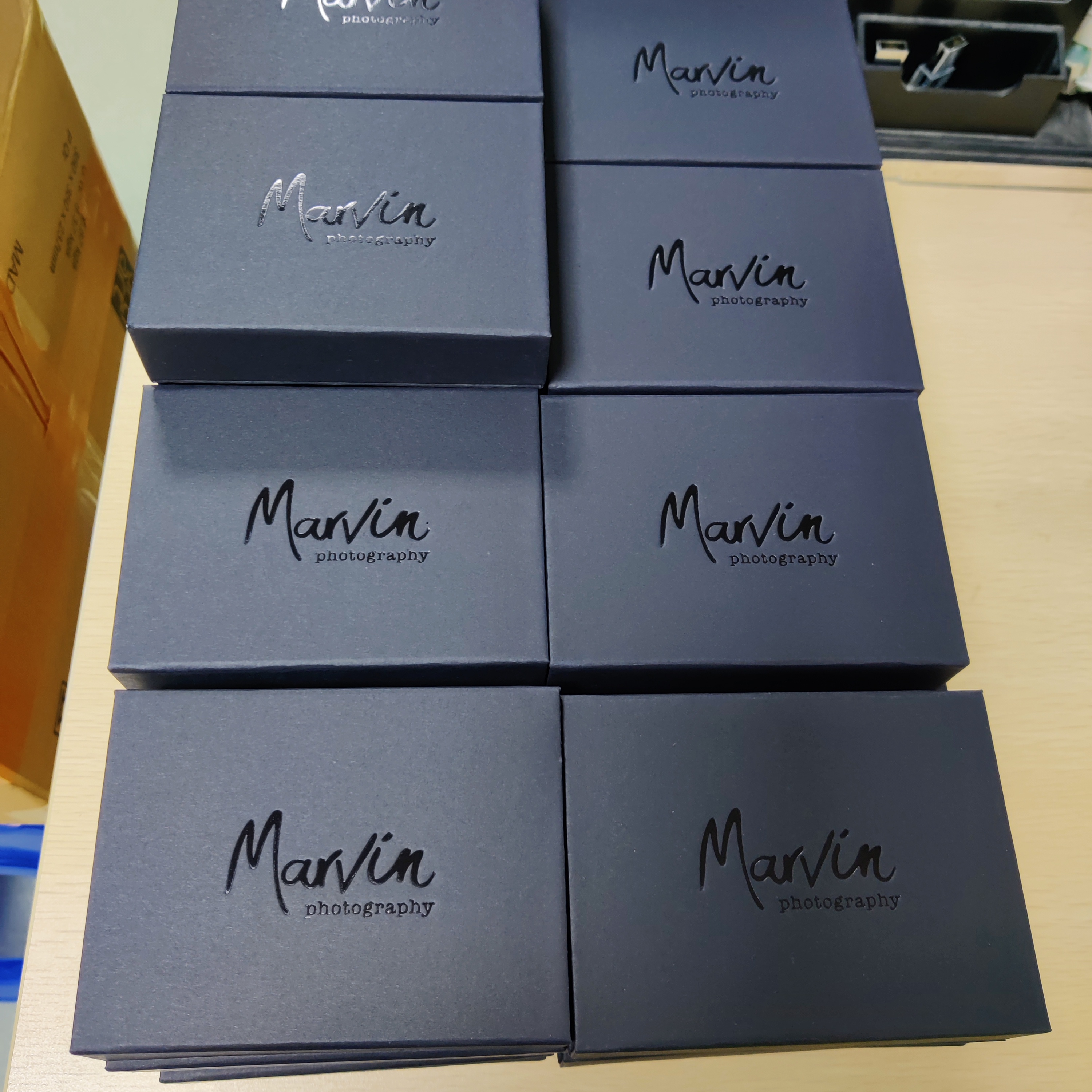 Photography Leather usb boxes with embossed logo U-315