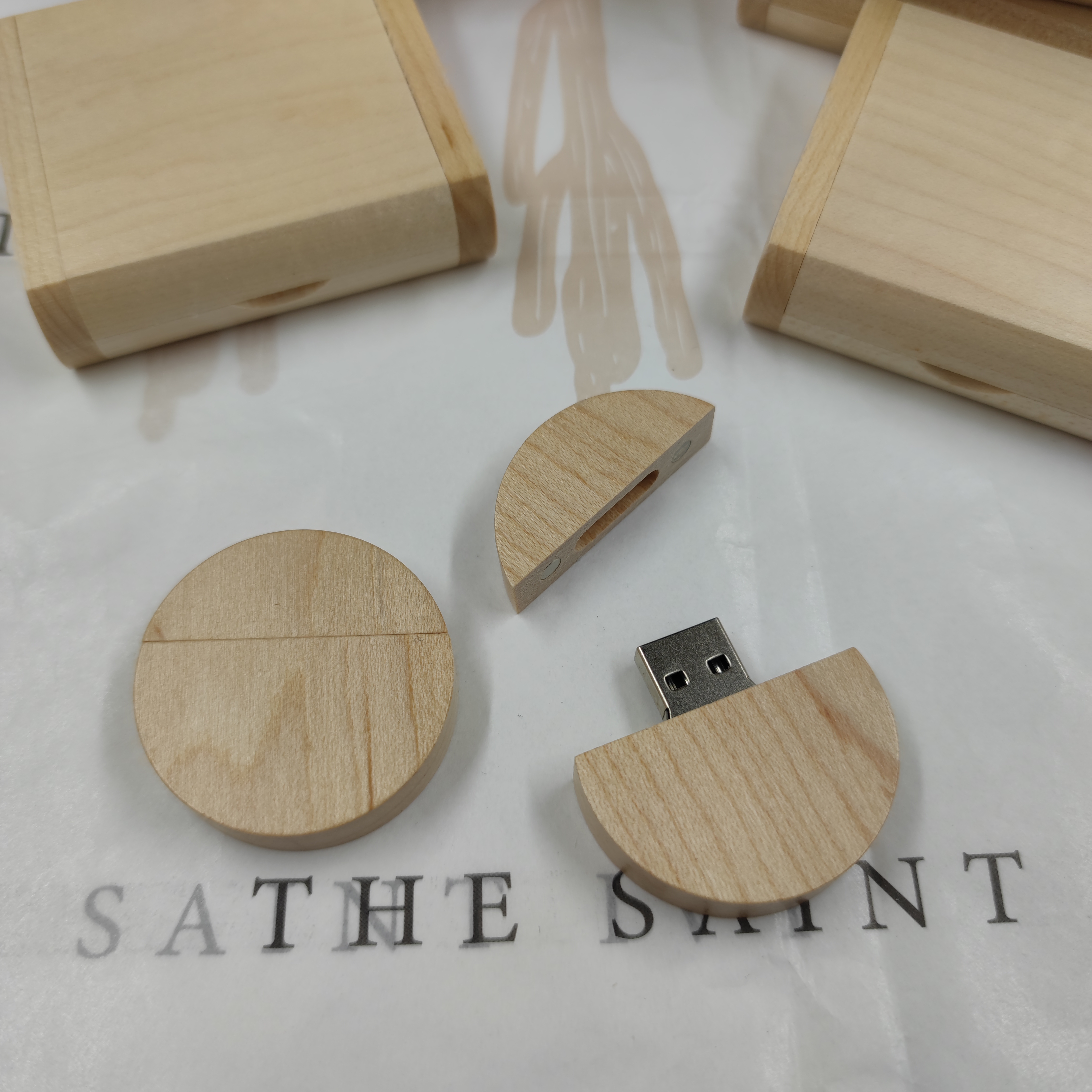 New Order:Wooden Round USB’s with Wooden Boxes