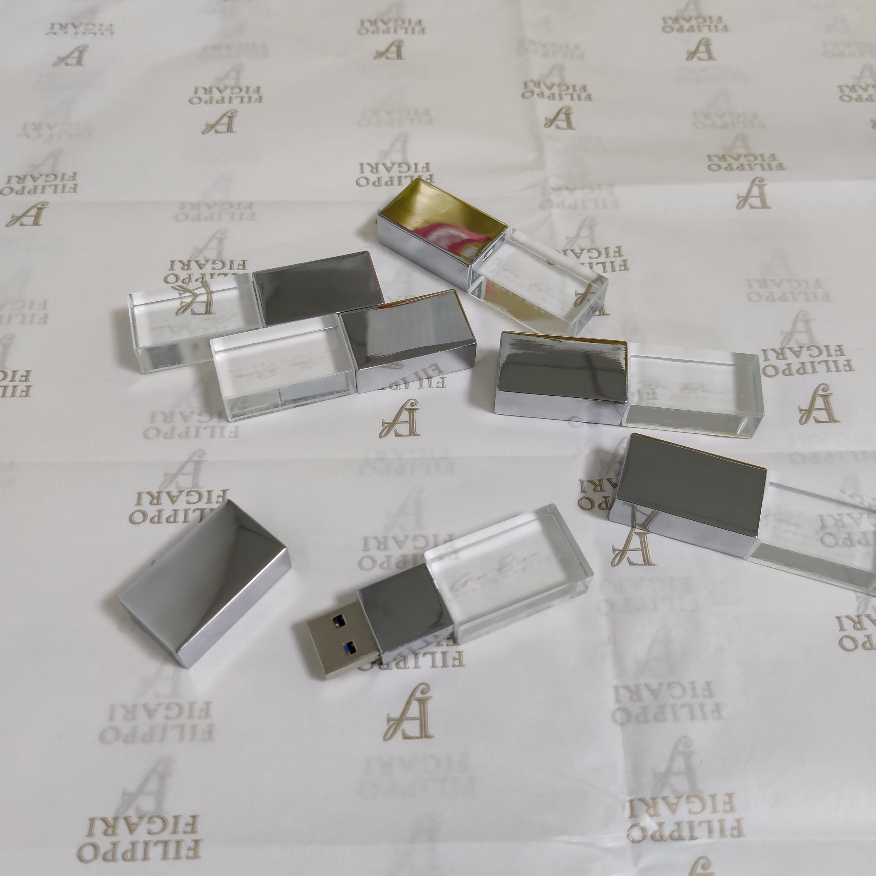 Custom crystal usb drive S-360 with polybag