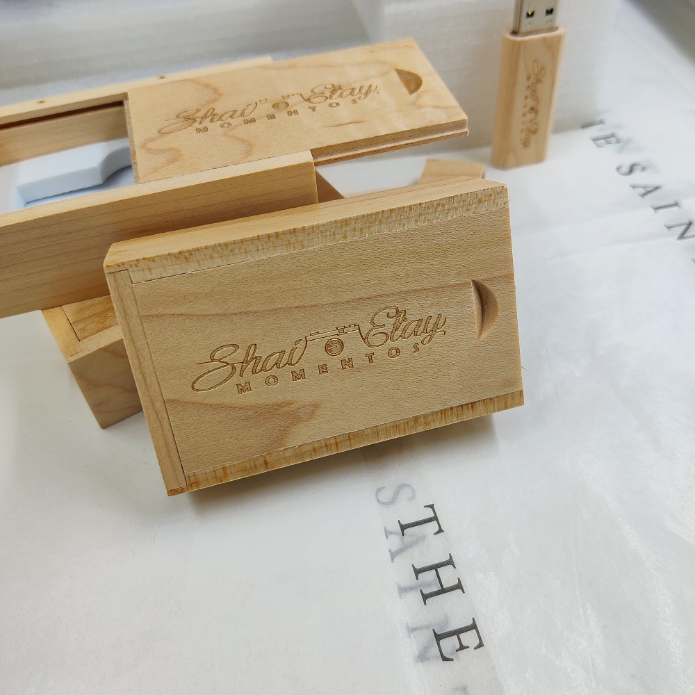 Slim Wooden USB drives with wood box set  64GB USB3.0 