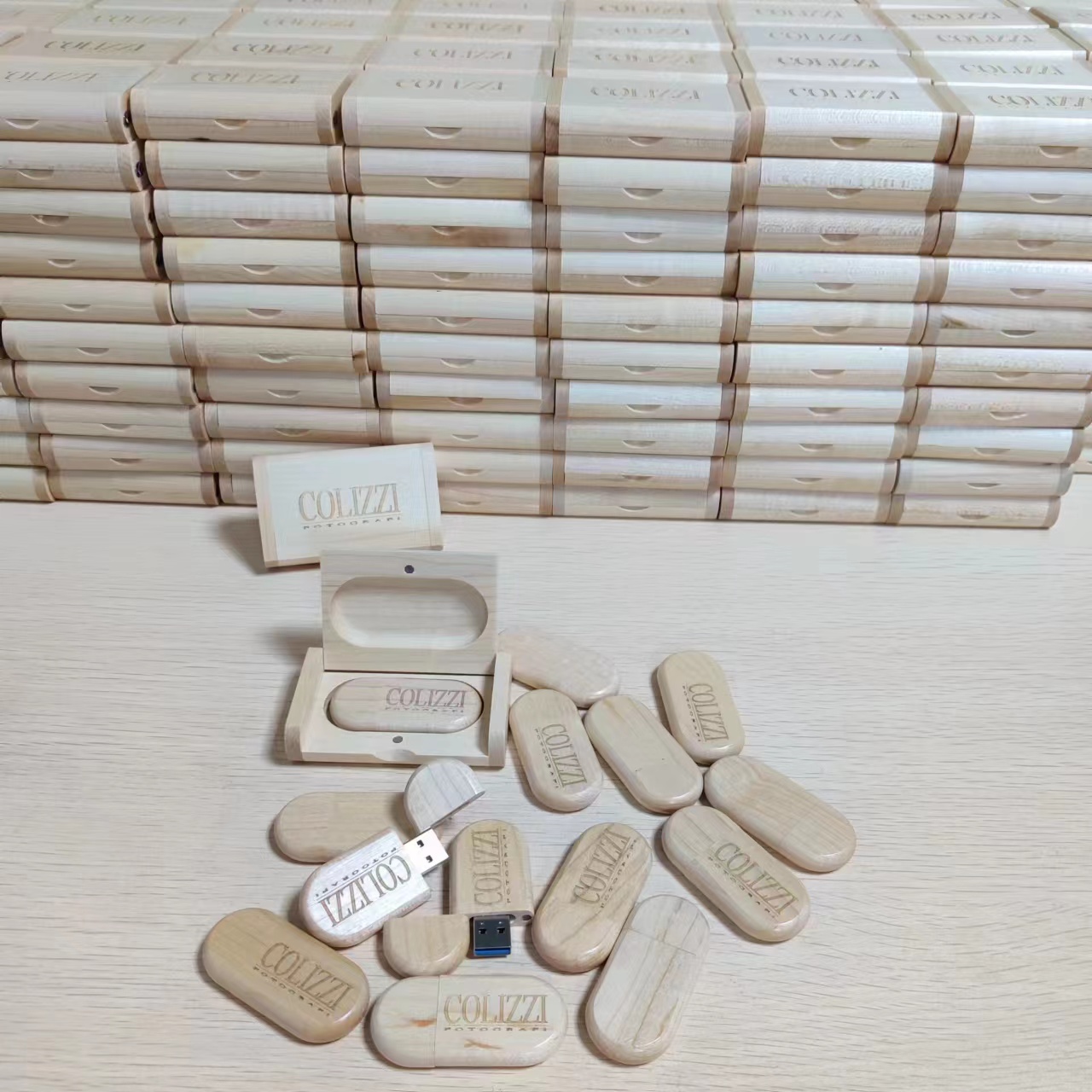 Mass productions are ready--Wooden USB sticks for Itlay wedding