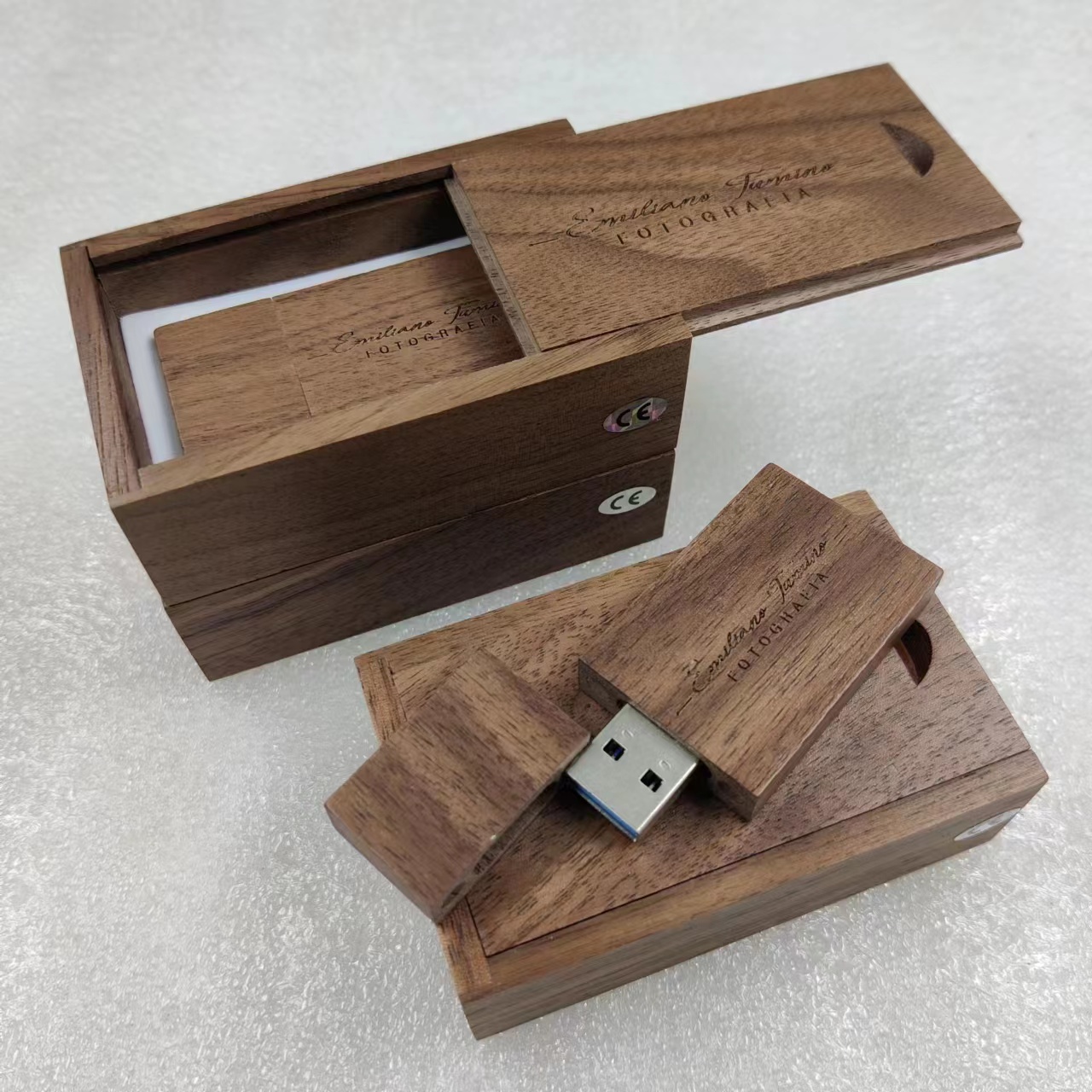 Walnut wooden Usb drives and boxes