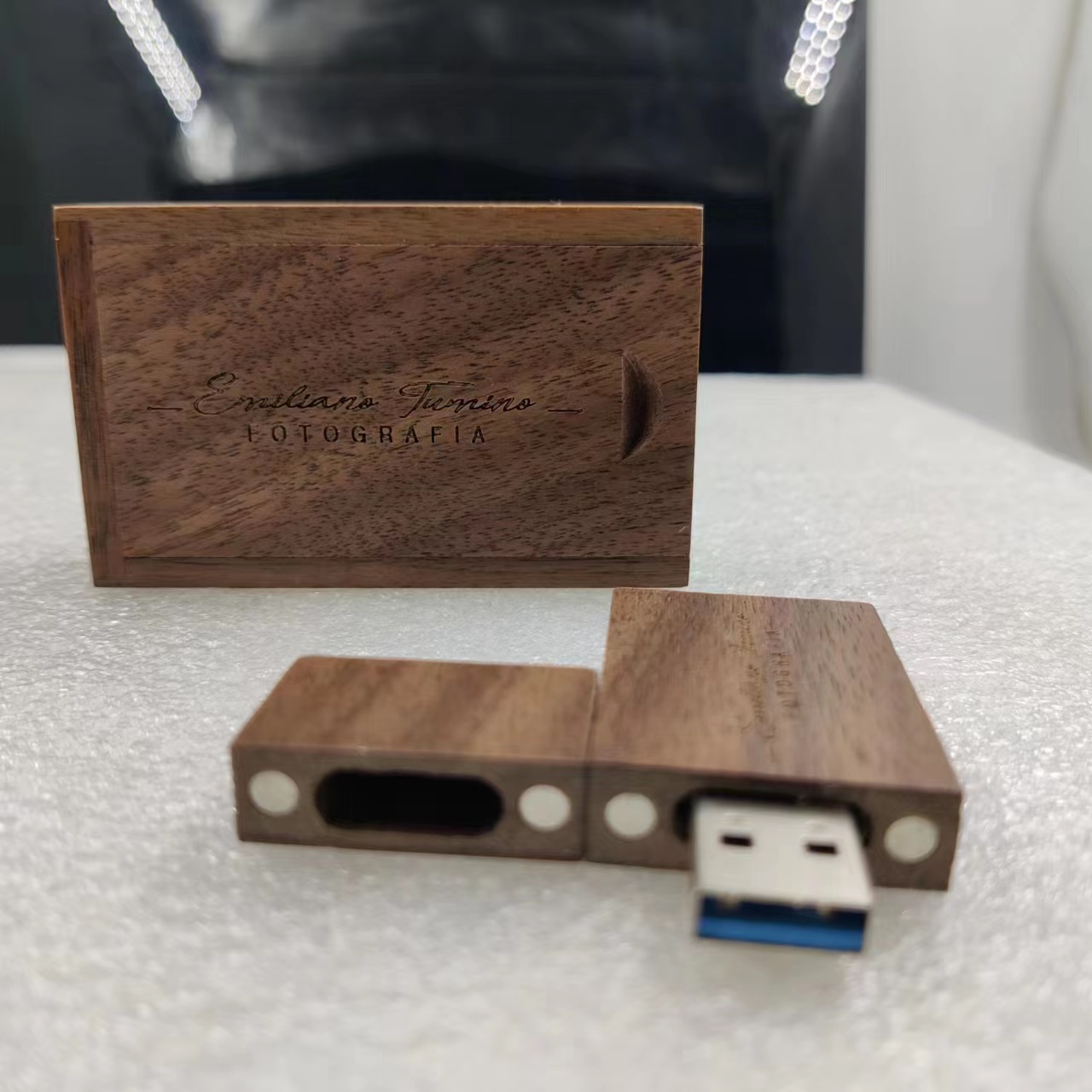 Walnut wooden Usb drives and boxes