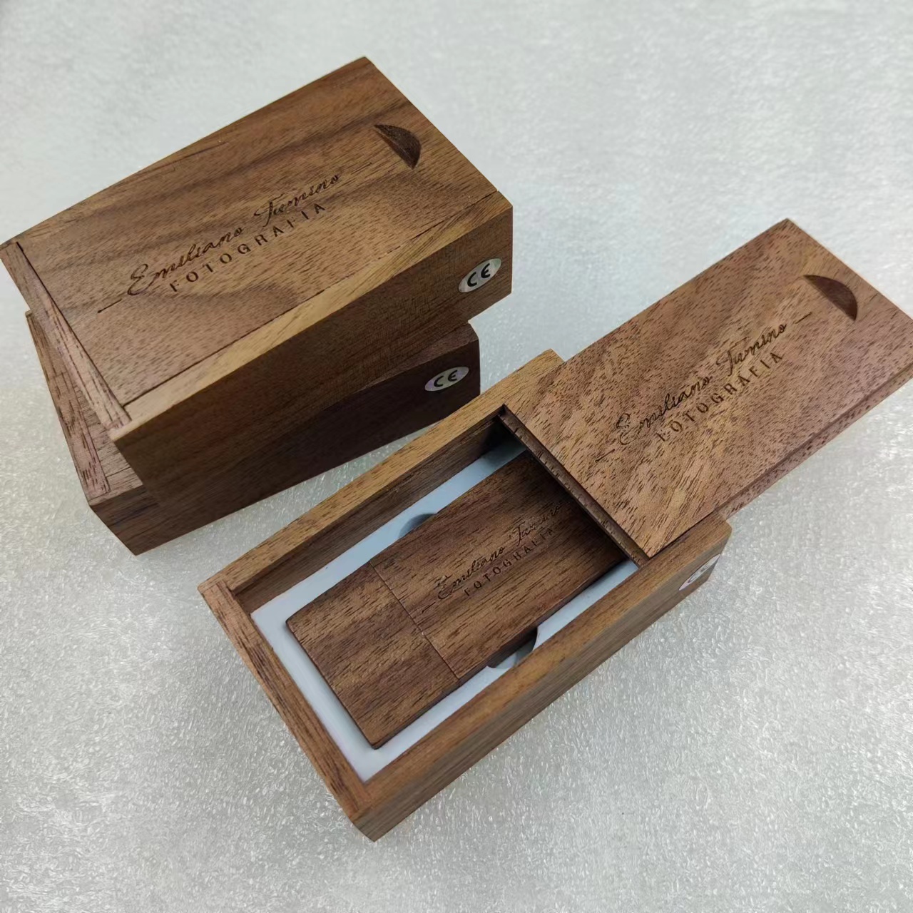 Walnut wooden Usb drives and boxes