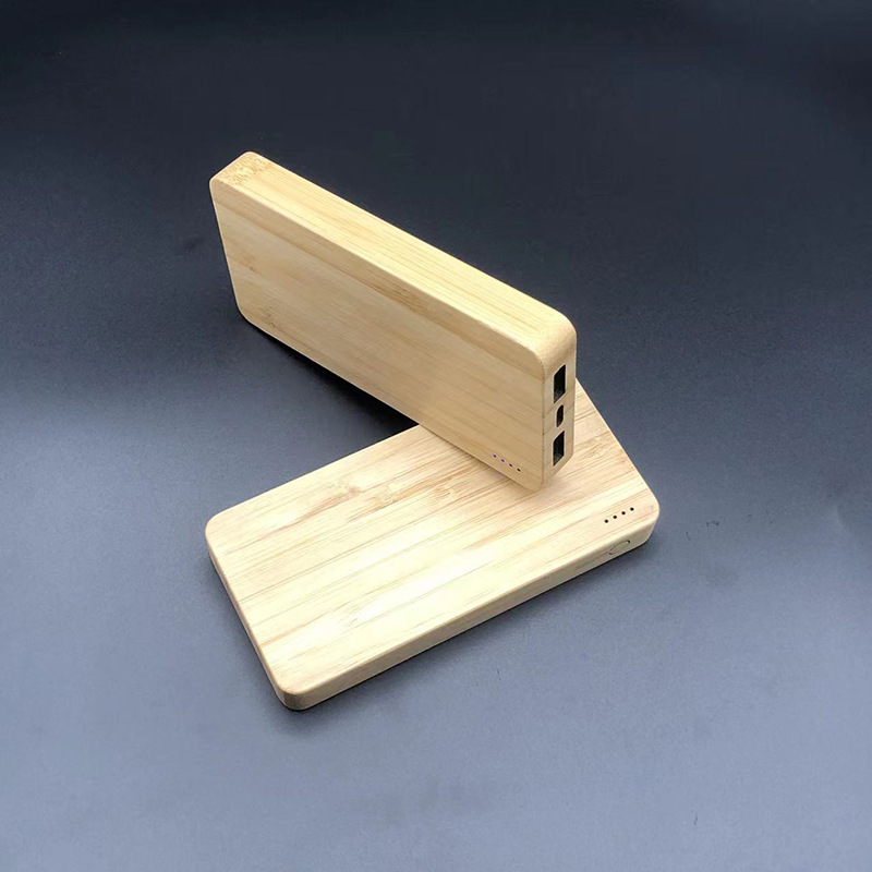 Bamboo Wooden Power Bank 10000mAh & Wireless Fast Charger 10W