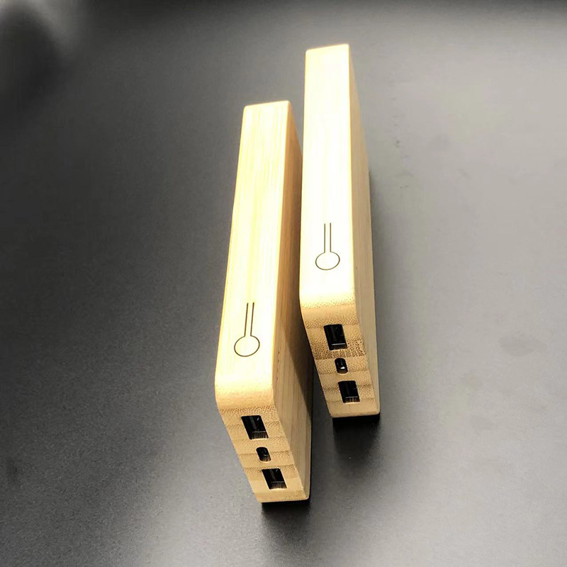 Bamboo Wooden Power Bank 10000mAh & Wireless Fast Charger 10W