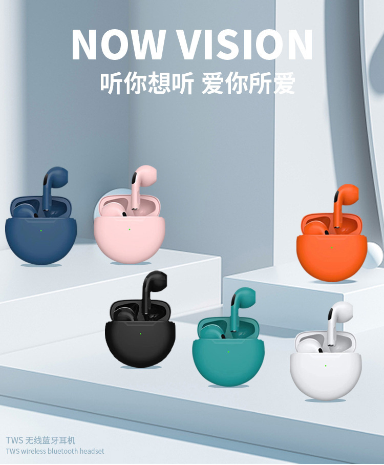 Wireless earbuds bluetooth headphones with charging case Pro 6