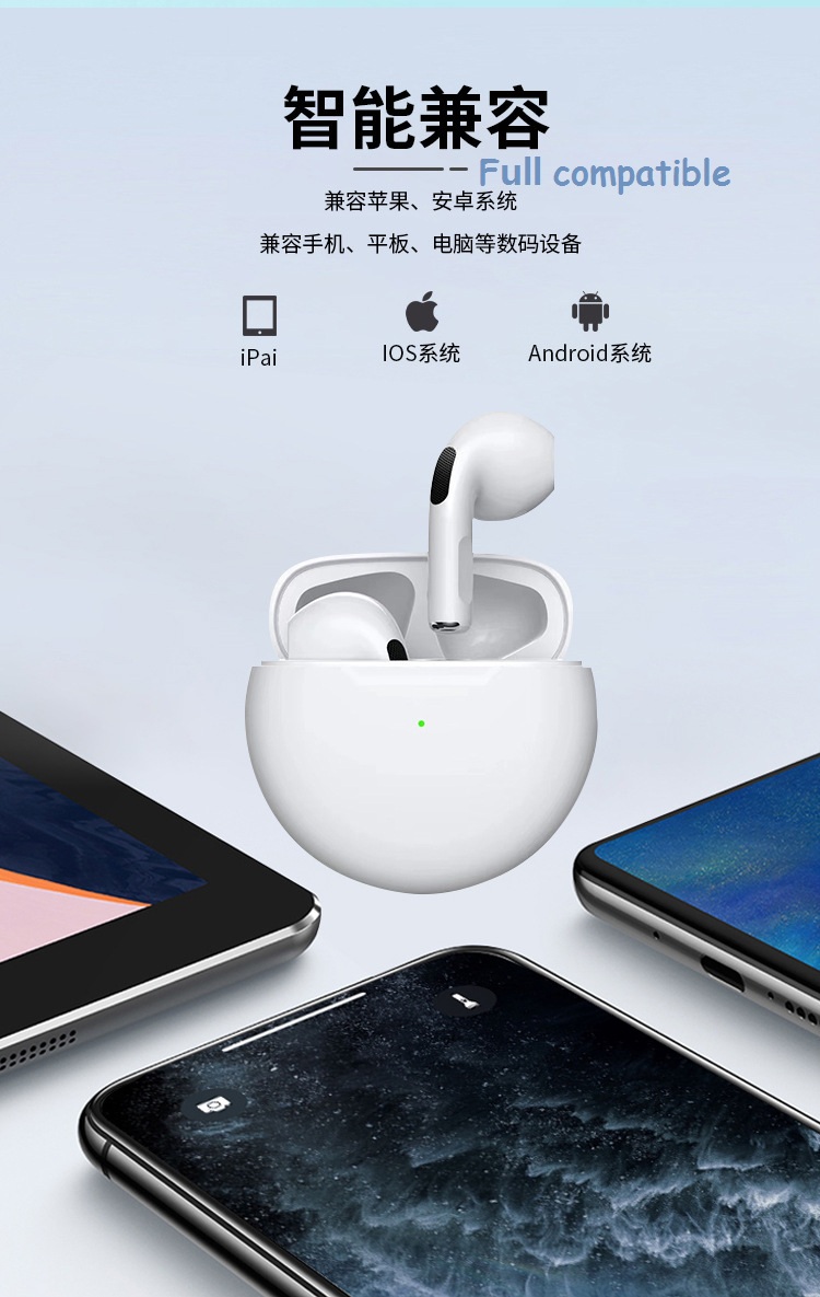Wireless earbuds bluetooth headphones with charging case Pro 6