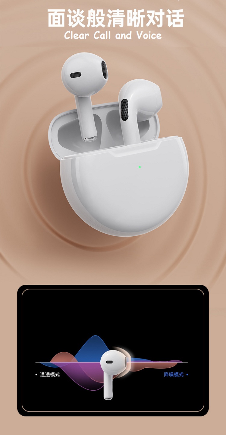 Wireless earbuds bluetooth headphones with charging case Pro 6