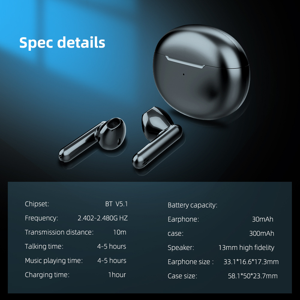 Wireless Earbuds Hifi Bluetooth Headphones with Charging Case