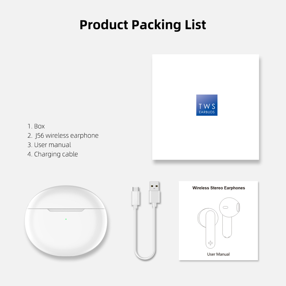Wireless Earbuds Hifi Bluetooth Headphones with Charging Case