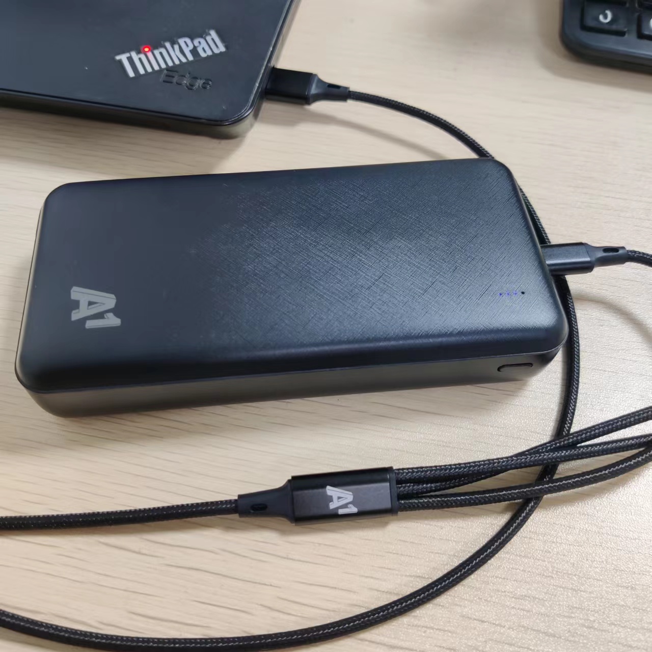 20,000mAh Power Bank with Fast charge cable- Black
