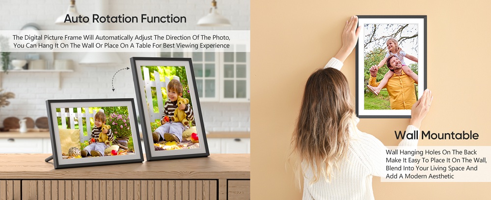 15.6 inch Wifi Smart Photo Frame 32GB memory with Auto-rotate touch screen