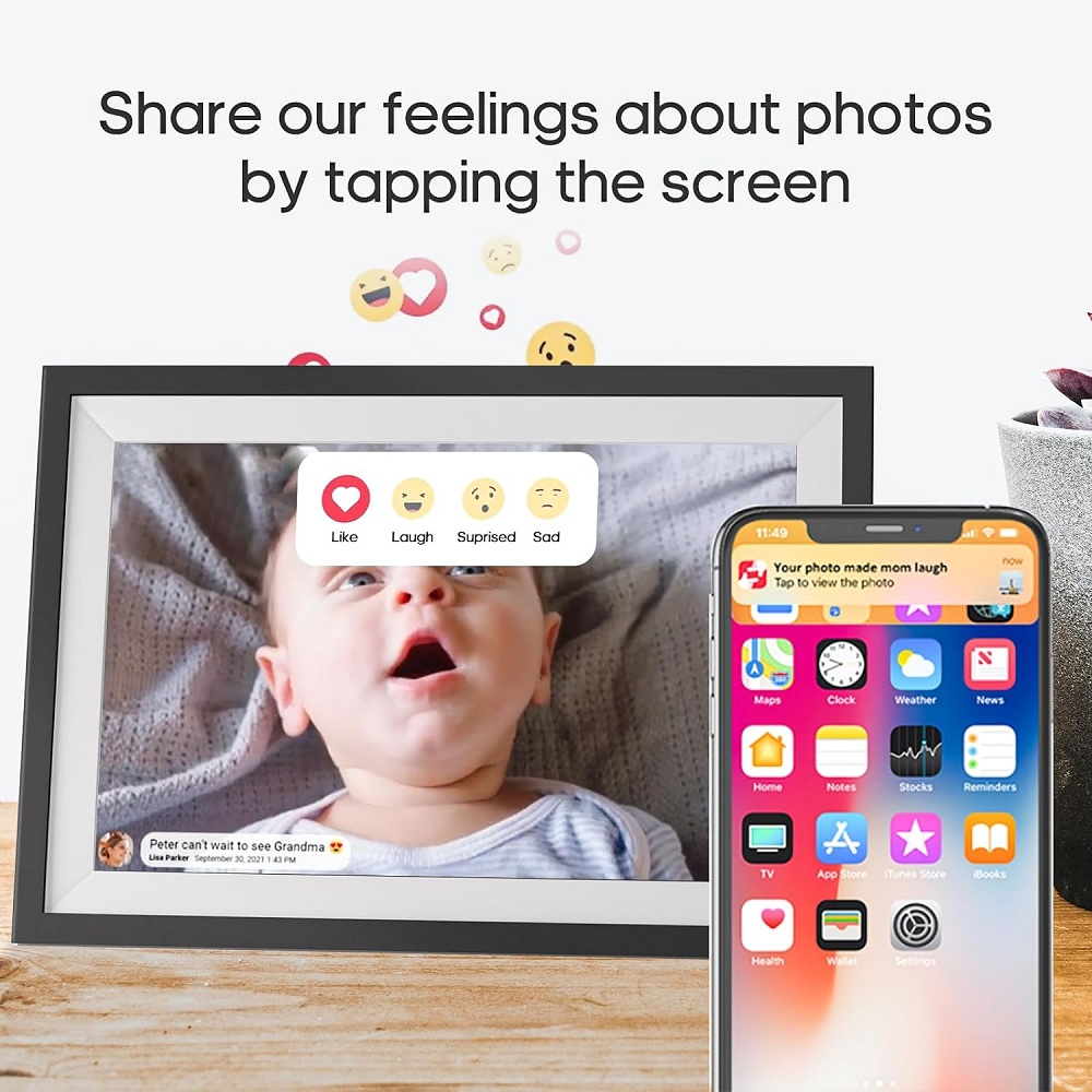 10.1 inch Wifi Smart Photo Frame 32GB memory with HD IPS Screen